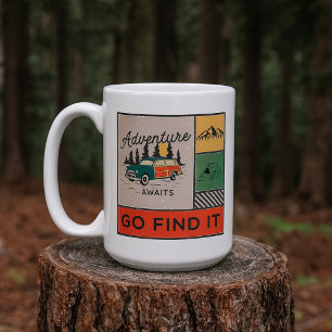 Erlebnis auf Reisen: Go It Retro Camping Reisen Kaffeetasse