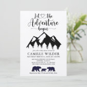 Erlebnis beginnt Berge Bears Rustikale Kraft Invi Einladung (Stehend Vorderseite)