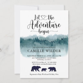 Erlebnis beginnt Wasserfarbengebirge Bärenfamilie Einladung