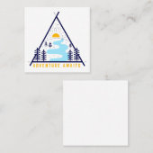 Erlebnis-Camping Quadratische Visitenkarte (Vorne/Hinten)