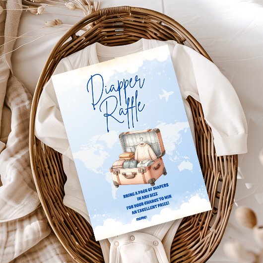 Erlebnis der Weltkarte erwartet Diapper Raffle Begleitkarte