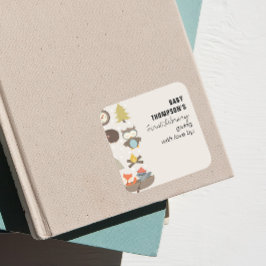 Erlebnis des Buchzeichens der ersten Bibliothek vo Quadratischer Aufkleber