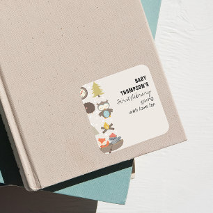 Erlebnis des Buchzeichens der ersten Bibliothek vo Quadratischer Aufkleber