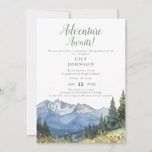 Erlebnis erwartet Abschluss Ankündigung (Vorderseite)