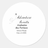 Erlebnis erwartet Abschluss geben Namen Schule Jah Runder Aufkleber (Vorderseite)