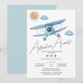 Erlebnis erwartet Airplane Baby Shower Einladung (Vorne/Hinten)