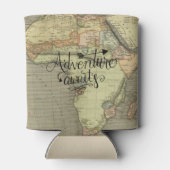 Erlebnis erwartet Alte Weltkarte Dosenkühler (Rückseite)