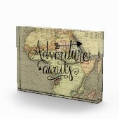 Erlebnis erwartet Alte Weltkarte Fotoblock (Rechts)