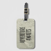 Erlebnis erwartet Alte Weltkarte Gepäckanhänger (Vorderseite Vertikal)