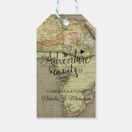 Erlebnis erwartet Alte Weltkarte Geschenkanhänger