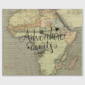 Erlebnis erwartet Alte Weltkarte Geschenkpapier (Flach)
