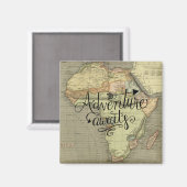 Erlebnis erwartet Alte Weltkarte Magnet (Vorderseite/Rückseite)