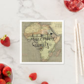 Erlebnis erwartet Alte Weltkarte Serviette (Beispiel)