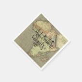 Erlebnis erwartet Alte Weltkarte Serviette (Ecke)