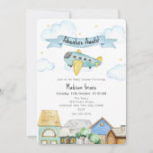 Erlebnis erwartet Aviator Airplane Baby Shower Einladung (Vorderseite)