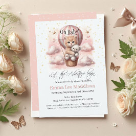 Erlebnis erwartet Baby Kitten Heißluftballon Einladung