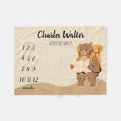 Erlebnis erwartet Baby Milestone Blanket Bär Fleecedecke (Vorderseite (Horizontal))