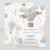 Erlebnis erwartet Baby Shower Einladung für BOY (Vorne/Hinten)