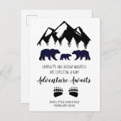 Erlebnis erwartet Bären Schwangerschaft Ankündigun Ankündigungspostkarte (Vorne/Hinten)