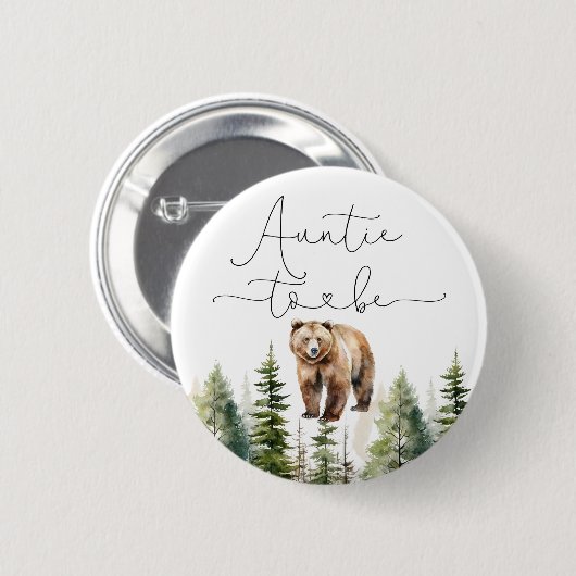 Erlebnis erwartet Bärendusche Tante wird sein Button (Vorne & Hinten)