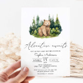 Erlebnis erwartet Bear Forest Modern Baby Shower Einladung
