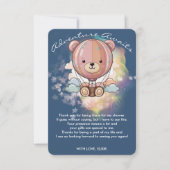 Erlebnis erwartet Bear Hot Air Ballon Babydusche Dankeskarte (Vorderseite)