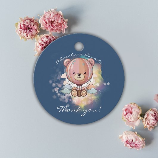 Erlebnis erwartet Bear Hot Air Ballon Babydusche Geschenkanhänger