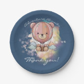 Erlebnis erwartet Bear Hot Air Ballon Babydusche Pappteller (Vorderseite)