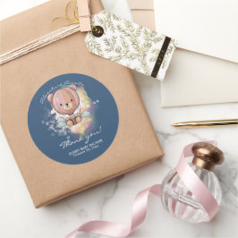 Erlebnis erwartet Bear Hot Air Ballon Babydusche Runder Aufkleber