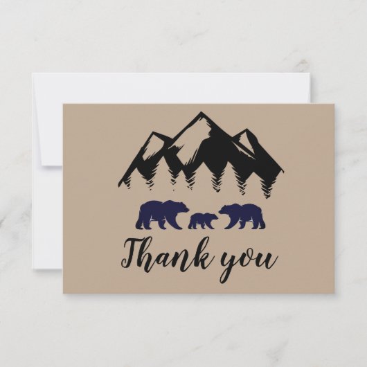 Erlebnis erwartet Bears Kraft Babydusche Dankeskarte (Vorderseite)