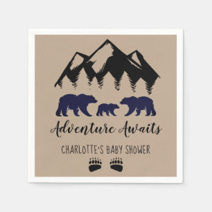 Erlebnis erwartet Bears Kraft Babydusche Napkins Serviette