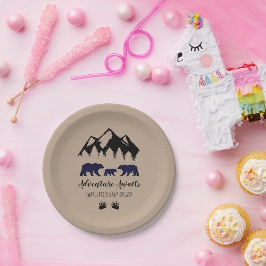 Erlebnis erwartet Bears Kraft Babydusche Pappteller (Party)