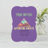 Erlebnis erwartet Berge Einladungen zum Geburtstag (Stehend Vorderseite)