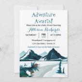 Erlebnis erwartet Berge Reise Baby    Dusche Einladung (Vorderseite)