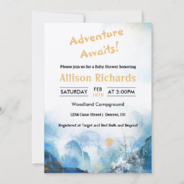 Erlebnis erwartet Bergwelt Babydusche Einladung