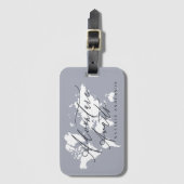 Erlebnis erwartet blaue Wasserfarbenweltkarte Gepäckanhänger (Vorderseite Vertikal)