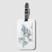 Erlebnis erwartet blaue Wasserfarbenweltkarte Gepäckanhänger (Vorderseite Vertikal)