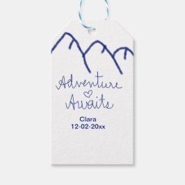 Erlebnis erwartet blaues Gebirgsherz Name Geschenkanhänger