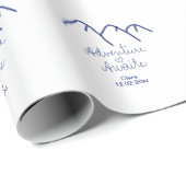 Erlebnis erwartet blaues Gebirgsherz Name Geschenkpapier (Rolleneckpunkt)