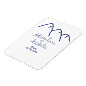 Erlebnis erwartet blaues Gebirgsherz Name Magnet (Linke Seite)