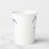 Erlebnis erwartet blaues Gebirgsherz Name Pappbecher (Links)