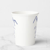 Erlebnis erwartet blaues Gebirgsherz Name Pappbecher (Rechts)