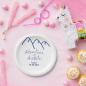 Erlebnis erwartet blaues Gebirgsherz Name Pappteller (Party)