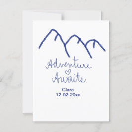 Erlebnis erwartet blaues Gebirgsherz Name Postkarte