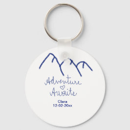 Erlebnis erwartet blaues Gebirgsherz Name Schlüsselanhänger