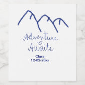 Erlebnis erwartet blaues Gebirgsherz Name Weinetikett (Einzelnes Label)