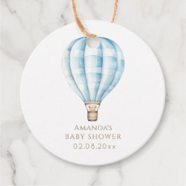 Erlebnis erwartet Blue Hot Air Ballon Baby Dusche Geschenkanhänger