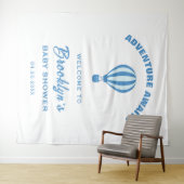 Erlebnis erwartet Blue White Baby Dusche Hintergru Wandteppich (Beispiel (Horizontal))