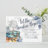 Erlebnis erwartet Brautparty, Reisethema Einladung (Stehend Vorderseite)