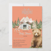 Erlebnis erwartet Burnt Orange Mountain Baby Showe Einladung (Vorderseite)